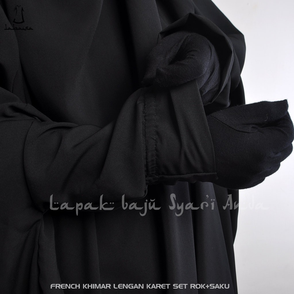 Labasa French Khimar Instan Lengan Karet Set Rok (ada sakunya) | French Hijab | Bisa COD