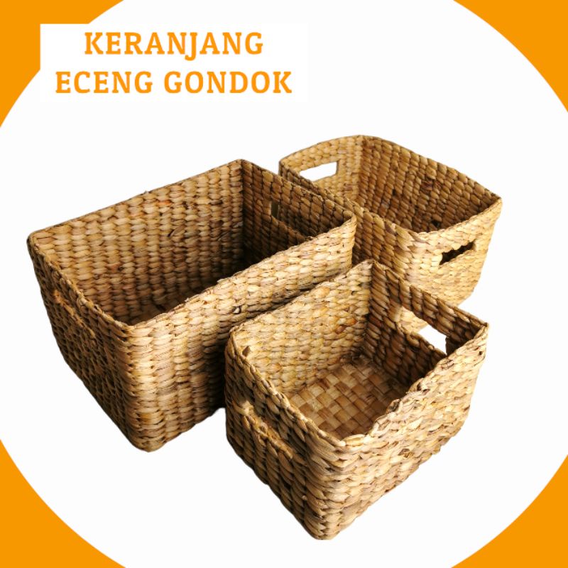 Storage Box Eceng Gondok Kotak Serbaguna Box Penyimpanan