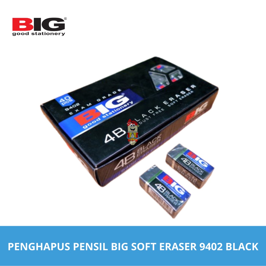 

Penghapus pensil / pencil eraser BIG B40 9402 Black / hitam