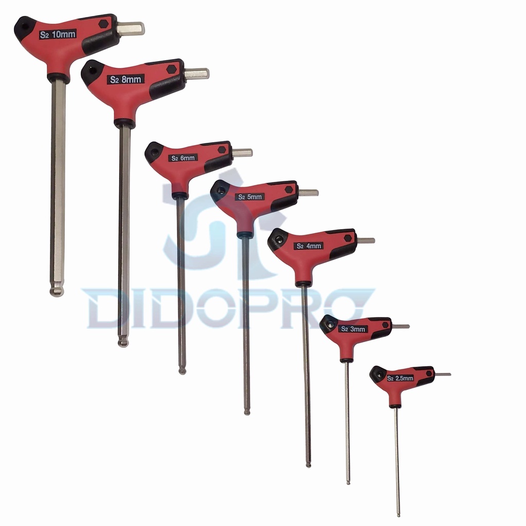 Kunci L Model T 7-Pcs T-Handle Ball Wrench Set (2.5mm-10mm) BULLOCK