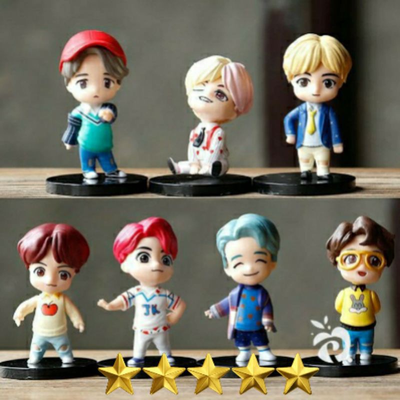 BTS IDOL & TINY TAN FIGURE SET ISI 7 PCS ACTION FIGURE