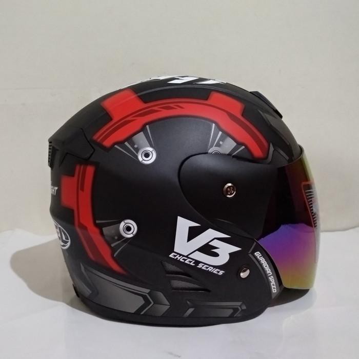 HELM SHEL EXCEL V3 GUN METAL RED DOFF limited stock