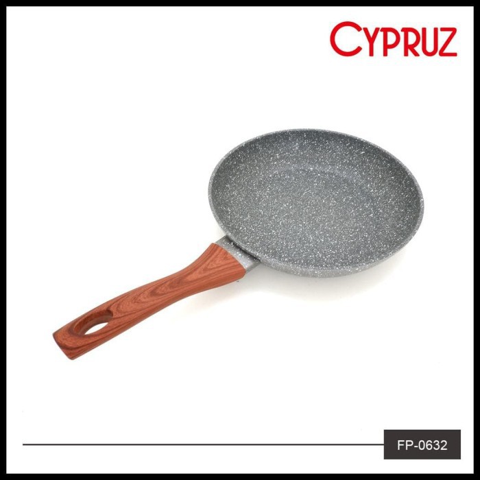 Wajan Anti Lengket Free Sutil CYPRUZ Fry Pan Grey Marble FP-0632 24cm