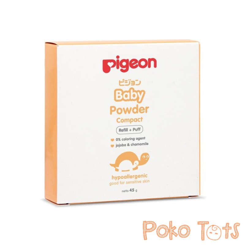 Pigeon Baby Compact Powder 45gr Refill + Puff Bedak Bayi Padat 45 gram