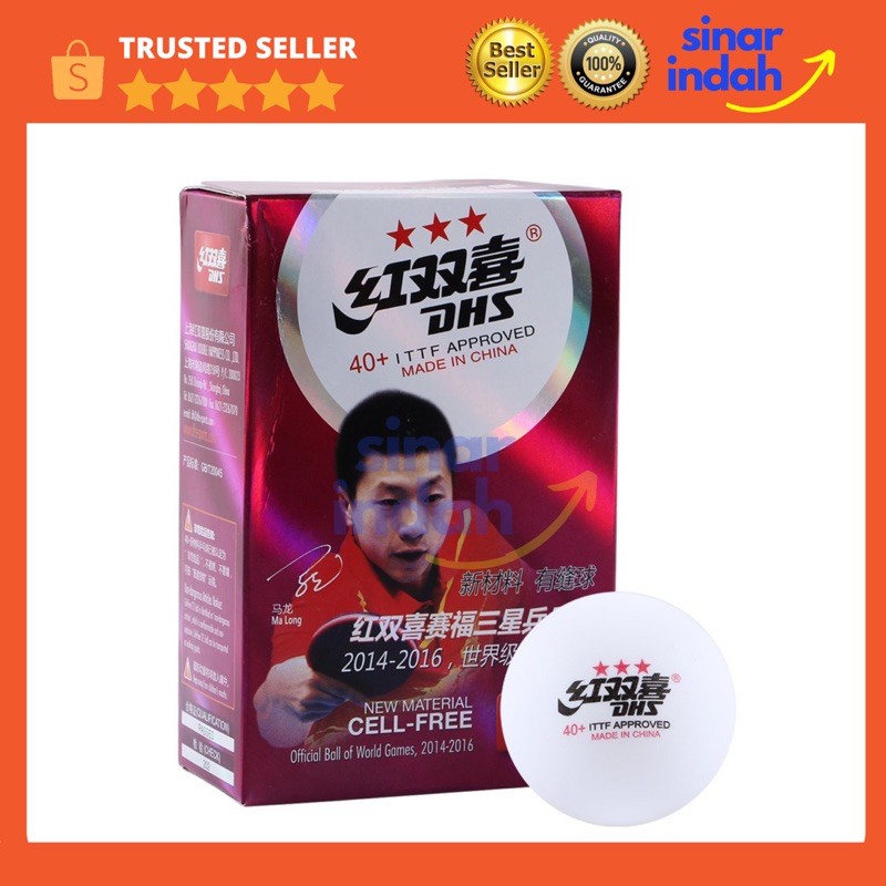 Bola Pingpong DHS Bintang 3 ORI / Ping Pong Asli 3 Star Tenis Meja