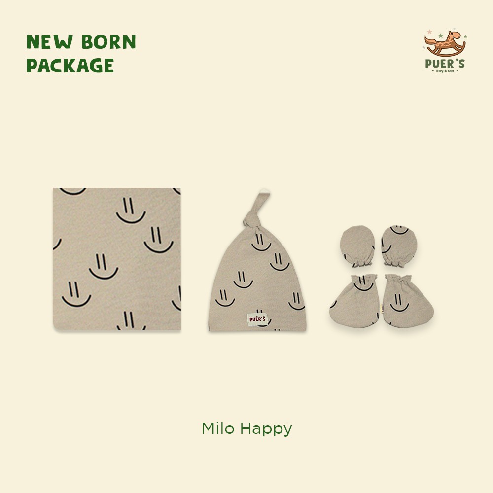 NEWBORN PACKAGE (SWADDLE SET) MILO HAPPY