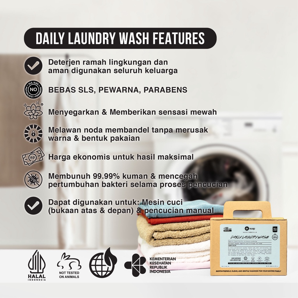 DRS15 DR SOAP DAILY LAUNDRY WASH BALCONY BREEZE SABUN CUCI BAJU 1,2LTR