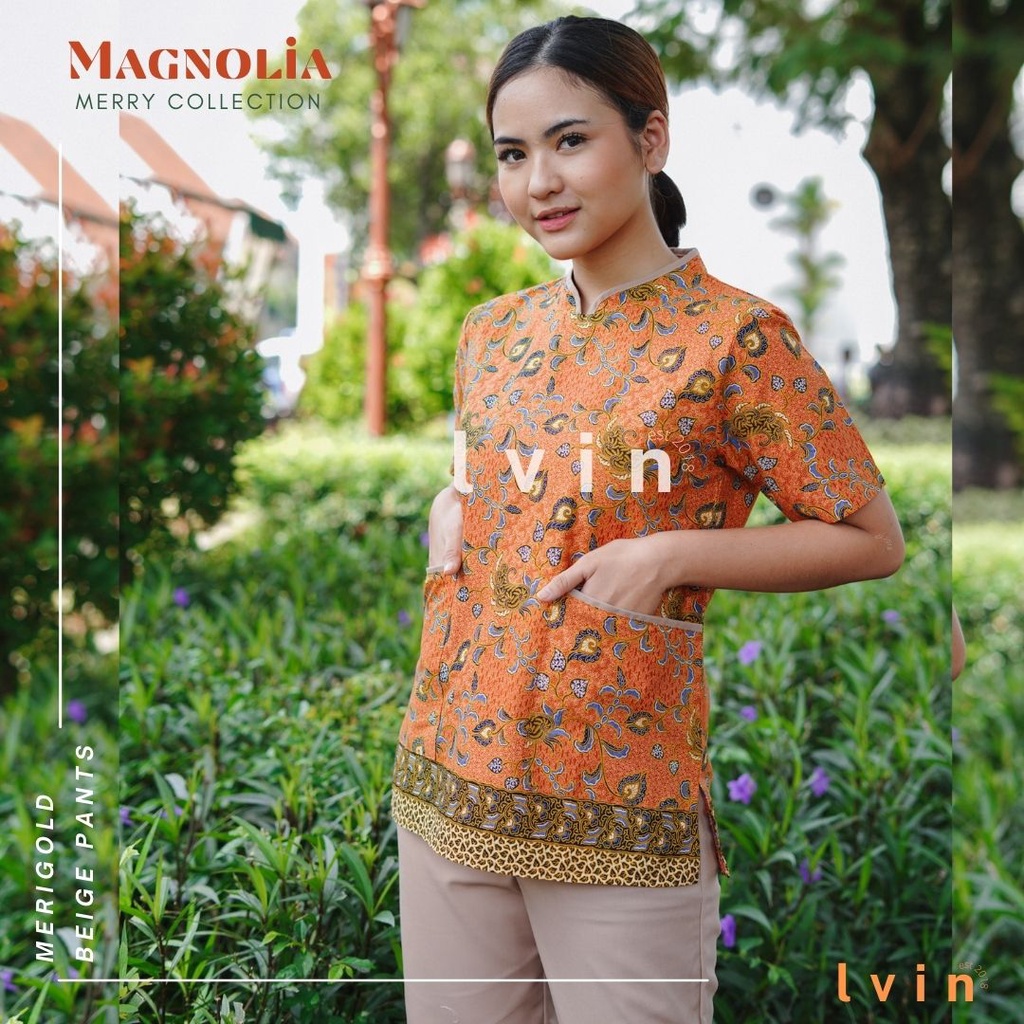 Baju Suster Batik Merry Collection / Baju Seragam Suster / Seragam Nanny / seragam klinik / Seragam Batik Congsam modern / Baju Jaga Oka