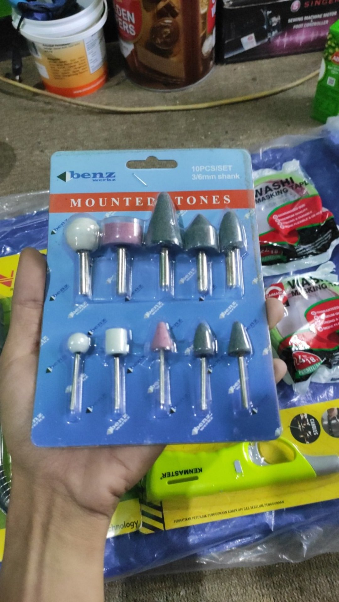 Einhill Batu Gerinda Mini Mata Tuner Set 10 Pcs Mounted Stone 3 6 Mm