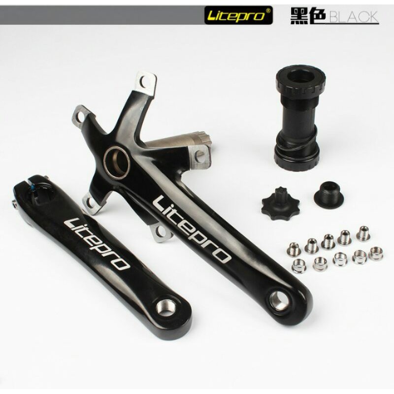 crank litepro hollowtech crank sepeda lipat minion
