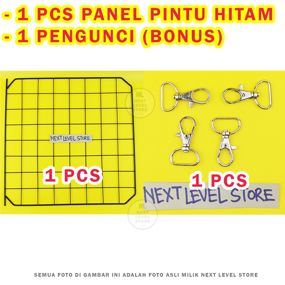 DIY Panel Pagar Kandang 35x35cm Anjing Kucing Kelinci Kura Lemari Rak Sepatu Tanaman - Pilih di VARIASI-Panel Pintu Hitam