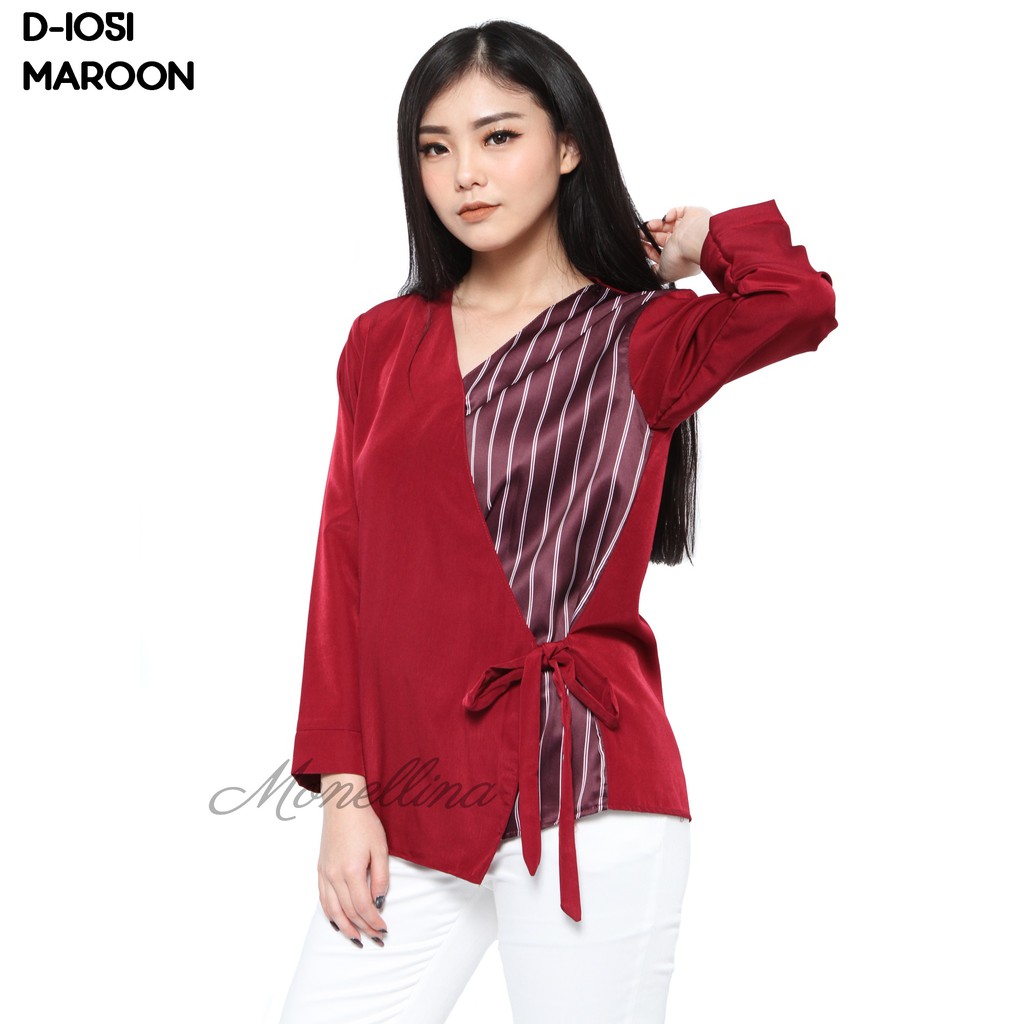 Monellina Fashion Baju  Blouse Atasan  Murah  Wanita  Kekinian 