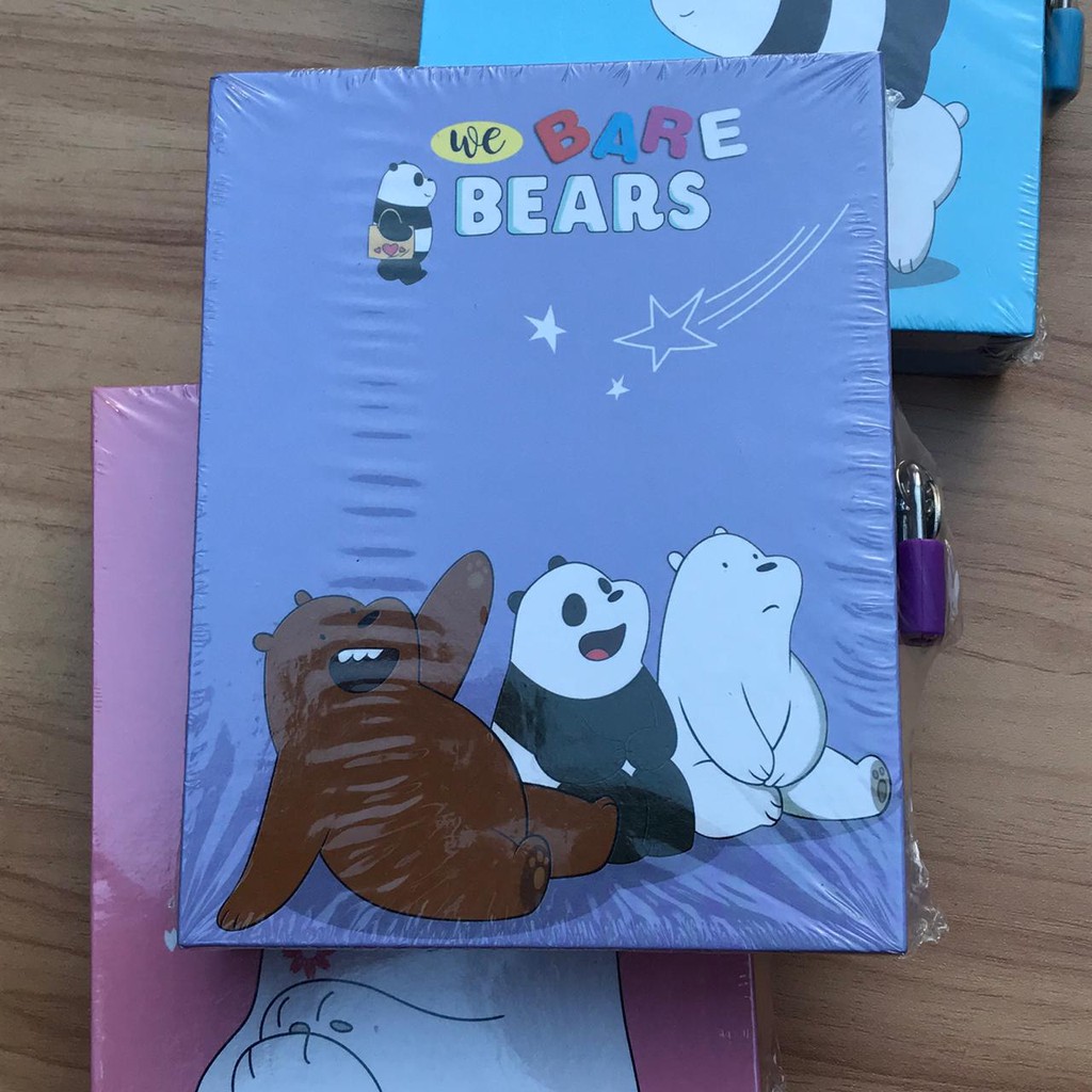 BUKU DIARY GEMBOK WE BARE BEAR JURNAL RAHASIA IMUT LUCU TERMURAH UNIK BUKU TULIS CATATAN LUCU IMPORT