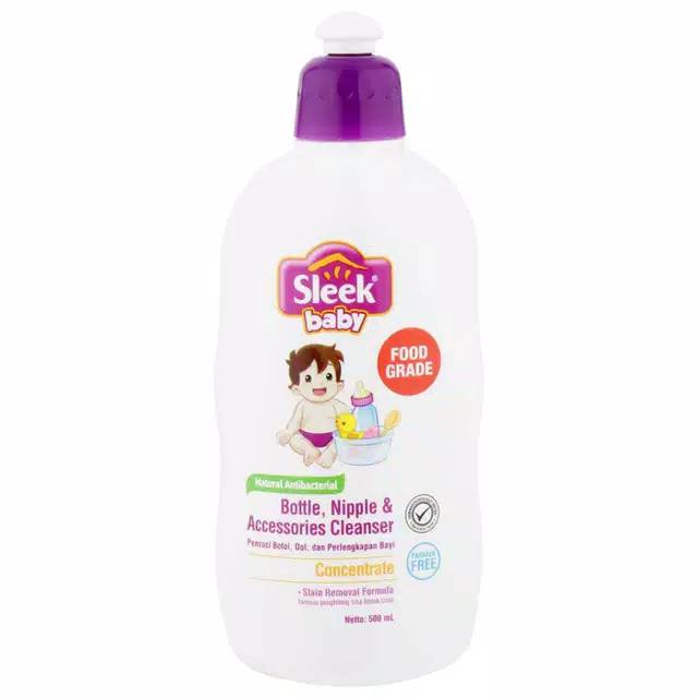 Sleek Liquid Cleanser Bottle, Nipple &amp; Accessories / Laundry 500ml Botol