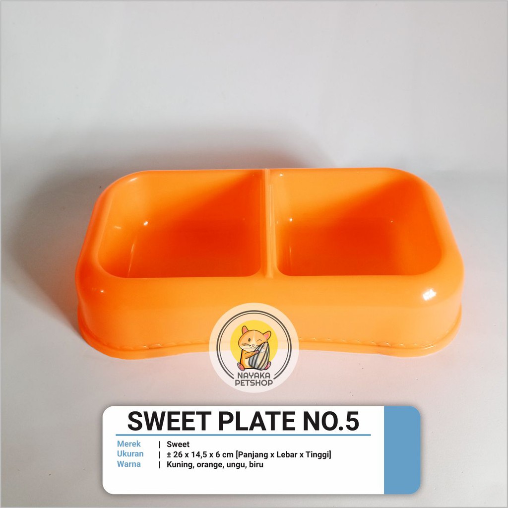 Sweet Plate No. 5 Piring Tempat Wadah Makan Minum Hewan Kucing Kelinci Marmut Guinea Pig Musang