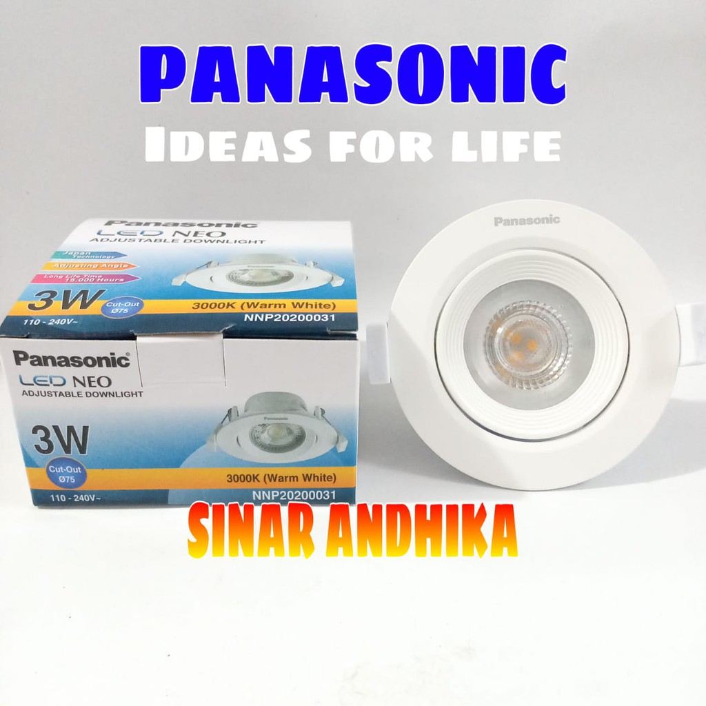 LAMPU LED ADJUSTABLE DOWNLIGHT PANASONIC 3 WATT NNP 20220/NNP 20200