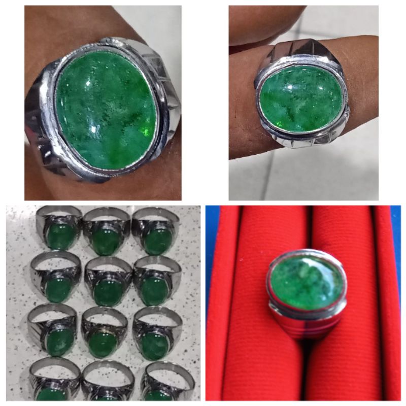 batu cincin giok aceh (GIOK AIR)CINCIN BATU AKIK NATURAL GIOK HIJAU ACEH TOTOL BODYGLASS