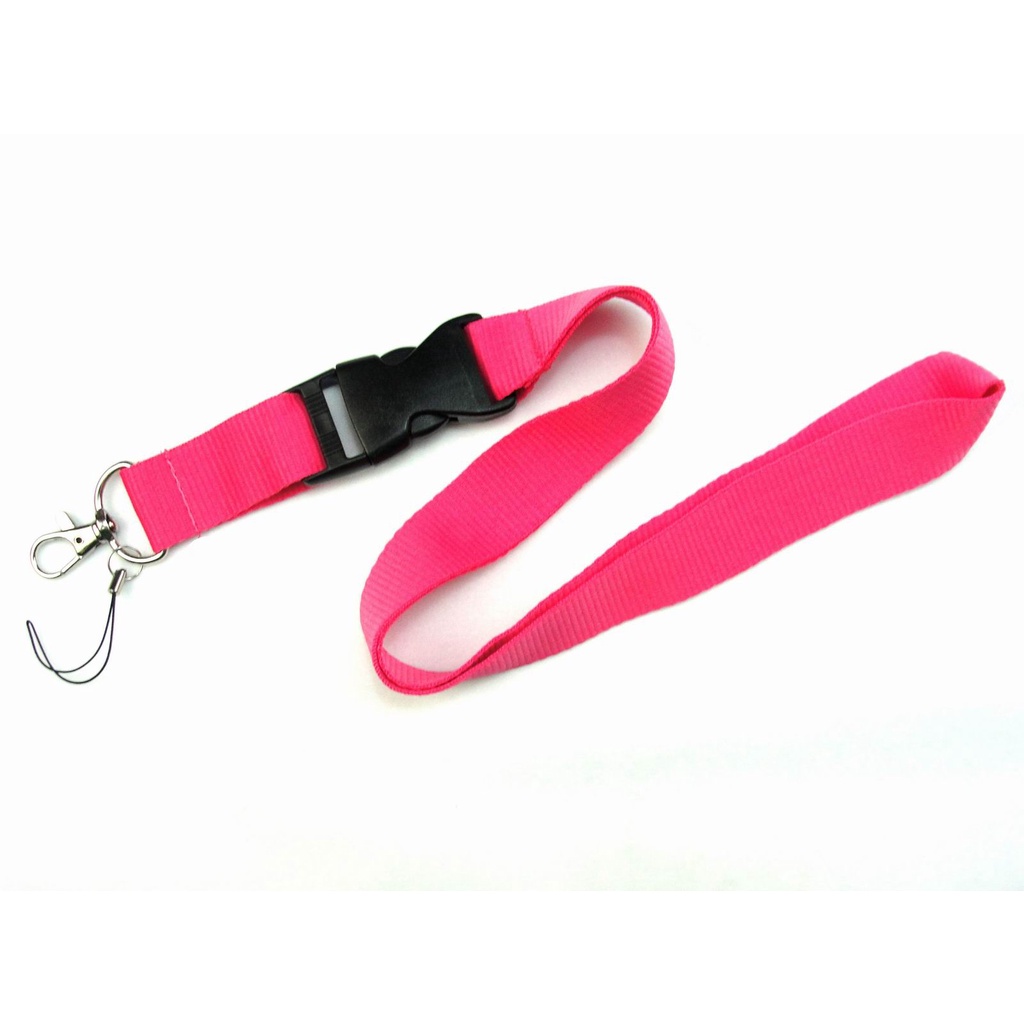 Tali Lanyard Leher Bahan Nilon Warna Polos Dengan Gesper Quick Release Untuk Kamera / Handphone