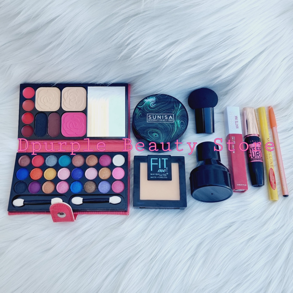 Paket Kosmetik Maybelline Super Lengkap Hemat + Sunisa Magic Cushion