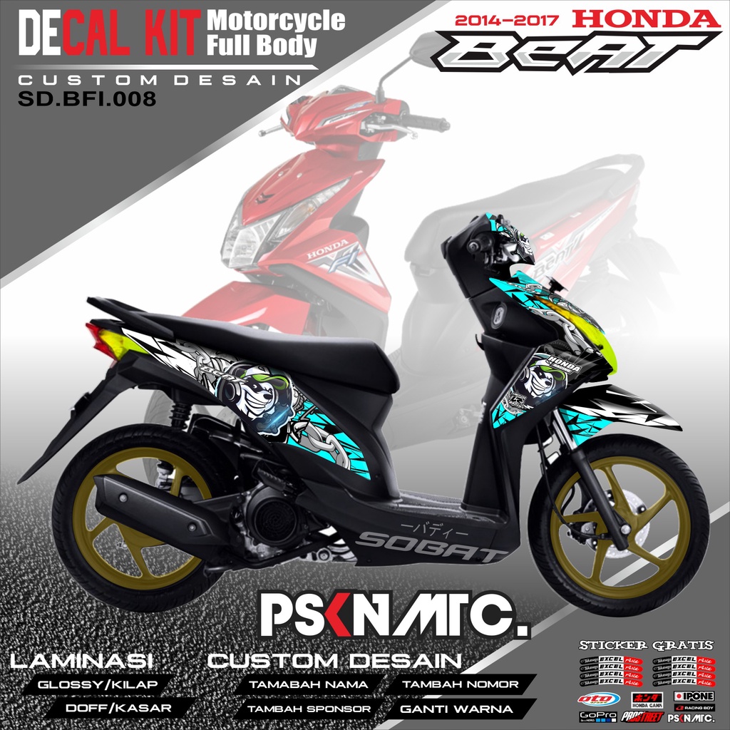Decal BEAT FI - Dekal Stiker Striping Fullbody Fullblok List Honda BEAT FI 2014 Custom Desain