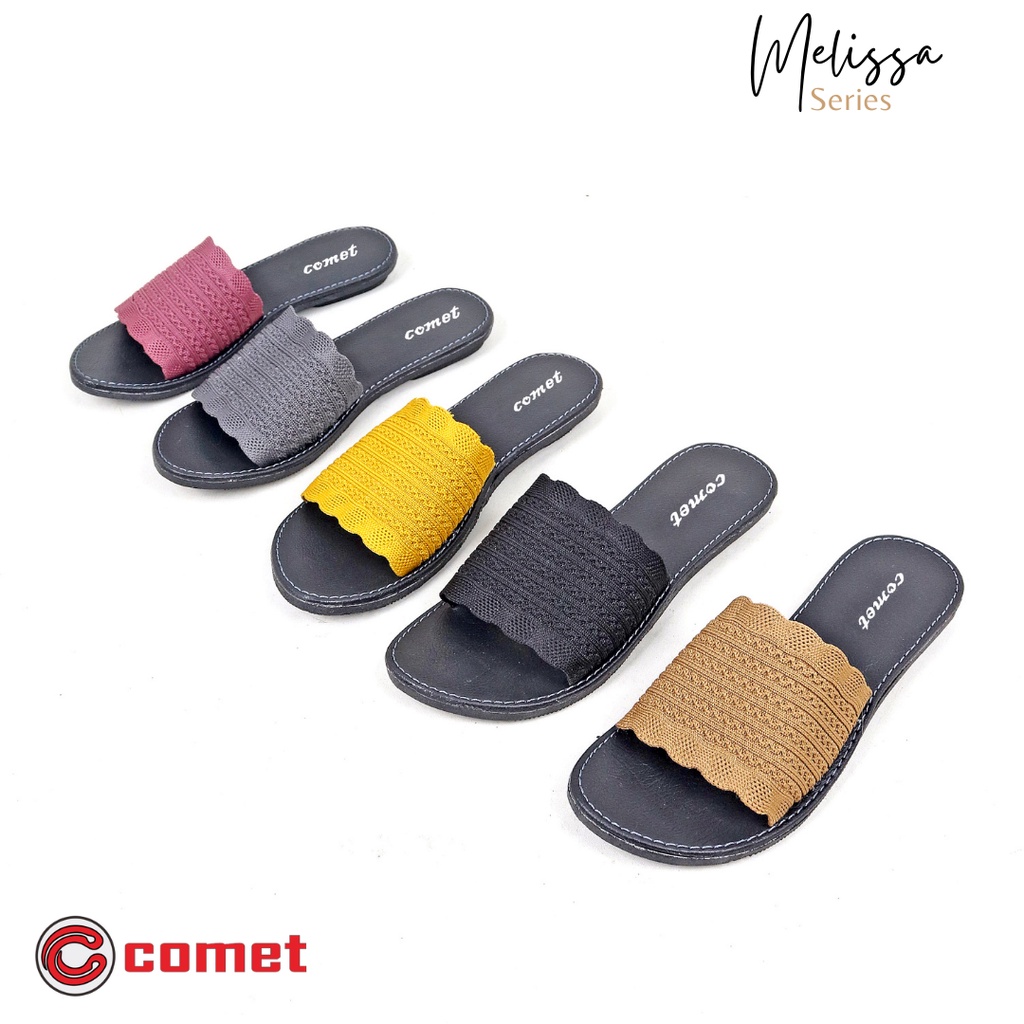 Sandal Slop Wanita Rajut comet Sandal teplek Nonslip Sandal plat
