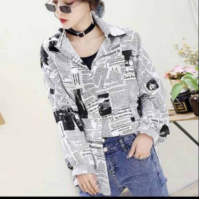 KEMEJA KORAN BE/BAJU WANITA KEREN/Baju Murah/Kemeja Murah"