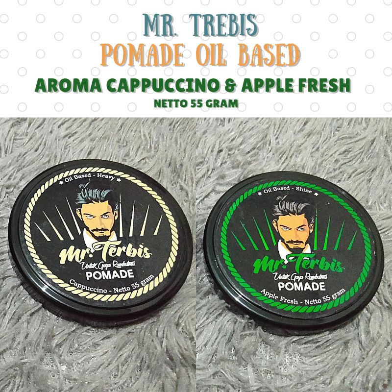 Pomade Oil Based Mr Trebis Paket 2 Pcs Free Sisir Saku