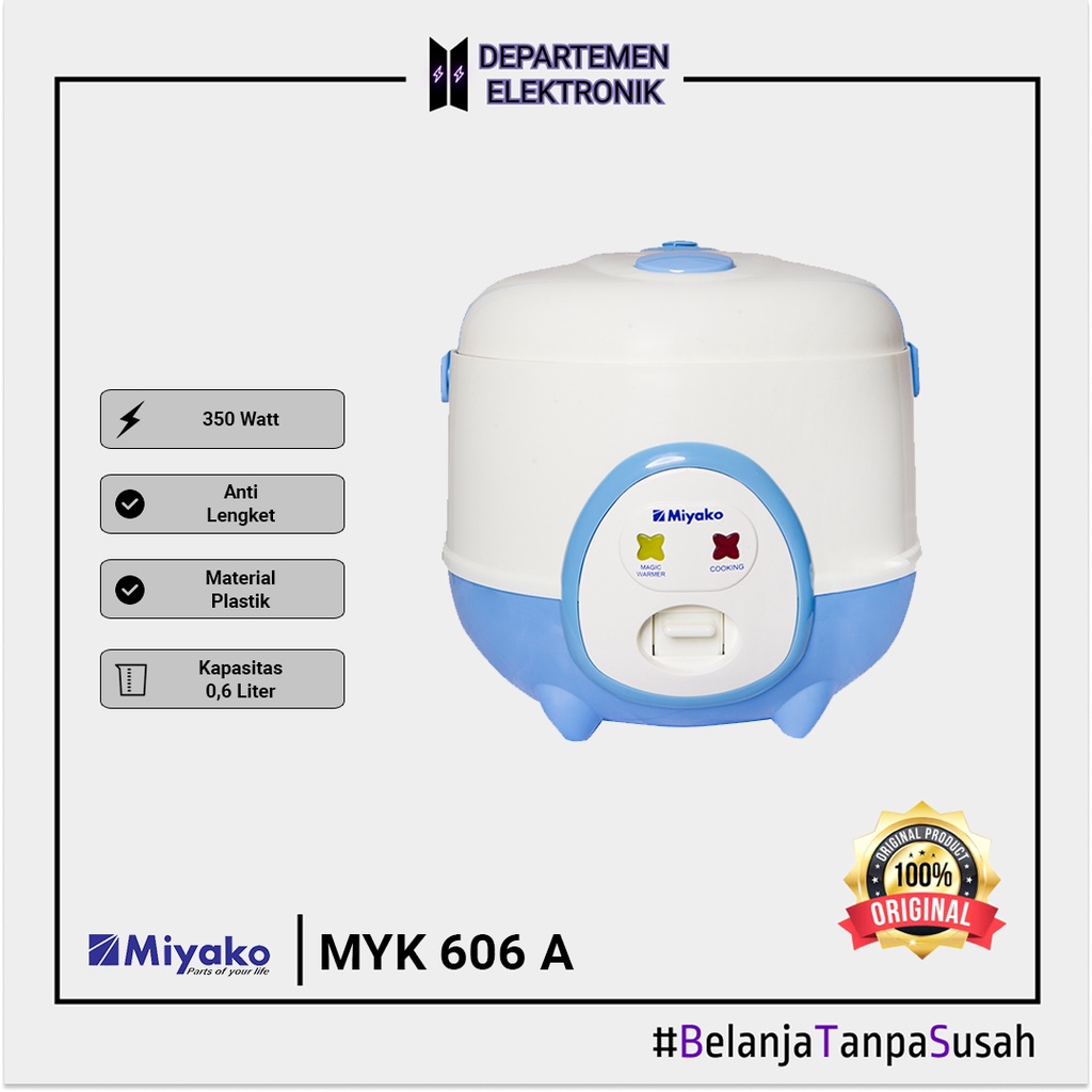 Miyako MCM 606 A Magic Com Rice Cooker [0,6 L] MURAH BANGET / GARANSI RESMI