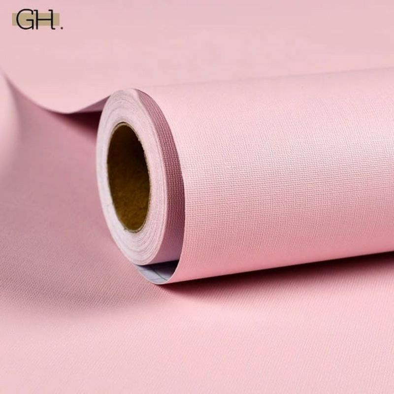 Wallpaper Dinding Polos Warna Pink Bertekstur Elegant