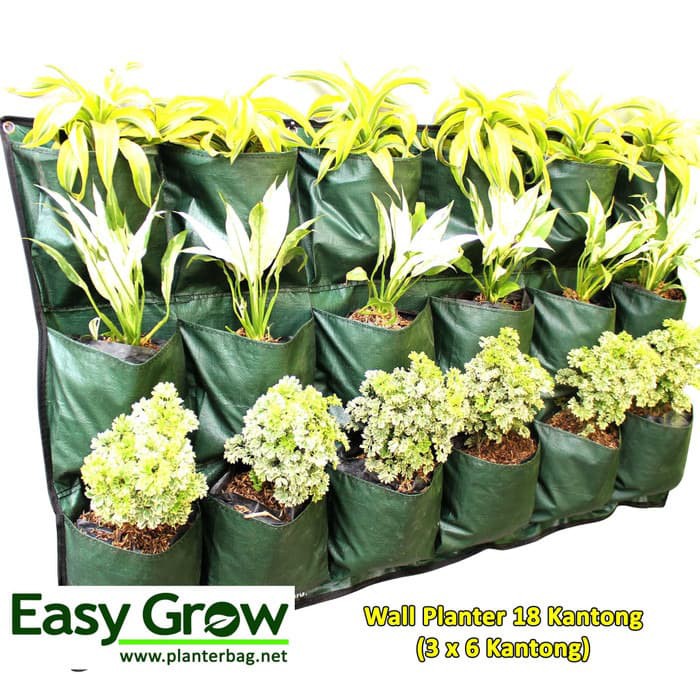 Wall Planter BAG 18 Kantong 3 x 6 Kantong  EASY GROW POT TANAMAN GANTUNG DINDING BUNGA