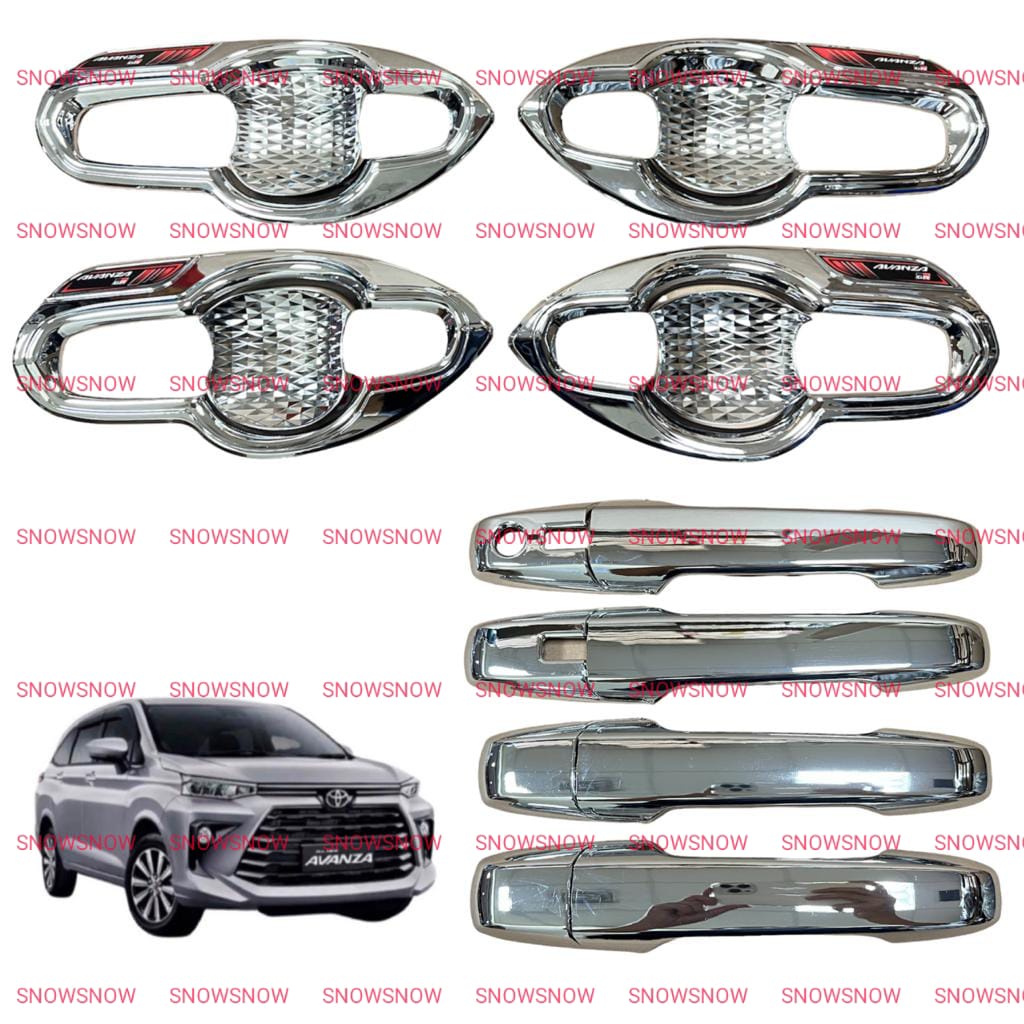 Paket Outer Handle Cover Avanza Xenia Veloz 2021 2022 UP Exclusive Hitam Chrome