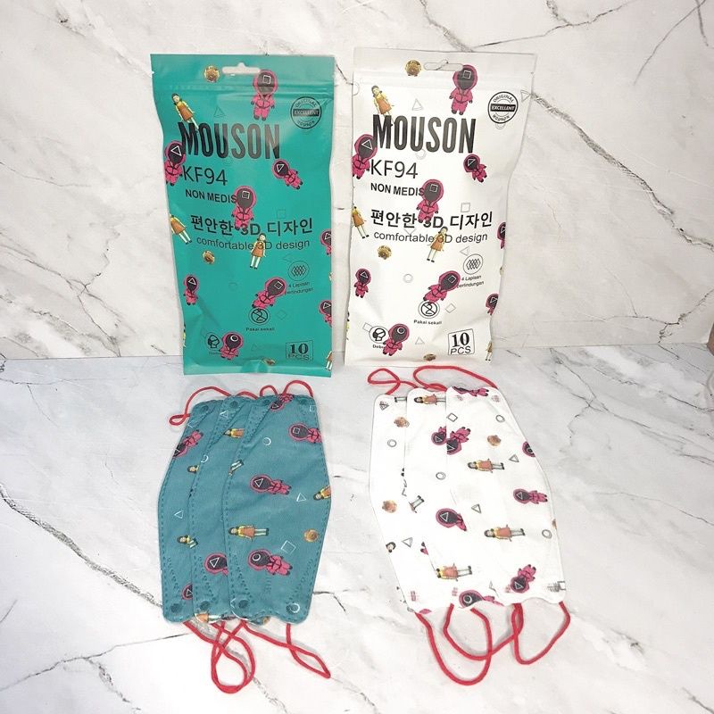 Masker KF94 Squid Game || Masker Mouson Squid game || Masker Mouson KF94 4ply