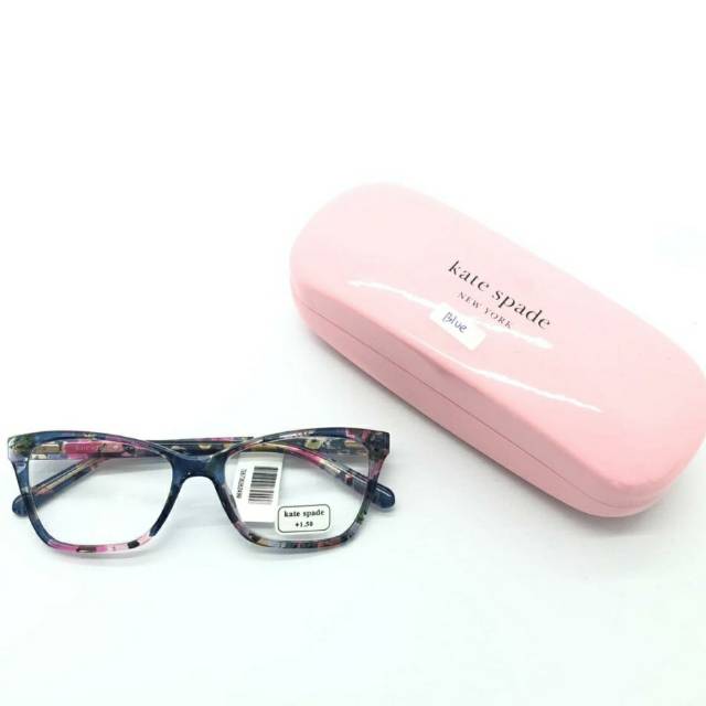 Kacamata kate spade pava reader floral blue