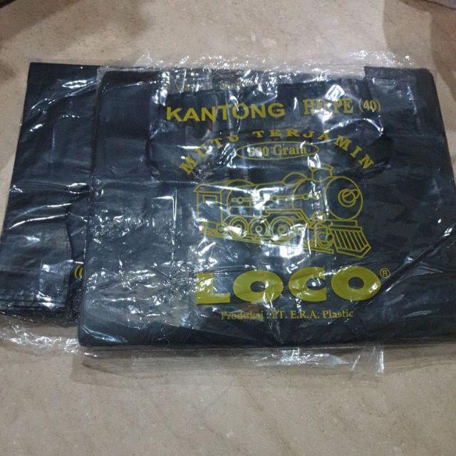 Kantong Plastik Tebal Kresek Hitam Hd Pe ( Ukuran 40 ) Loco Hdpe