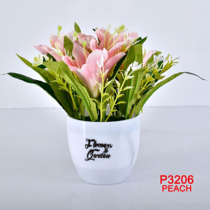 TF11-COD-P3206 ( 1KG BISA 16 PCS )BUNGA DEKORASI/BUNGA PLASTIK/TANAMAN ARTIFISIAL-PEACH