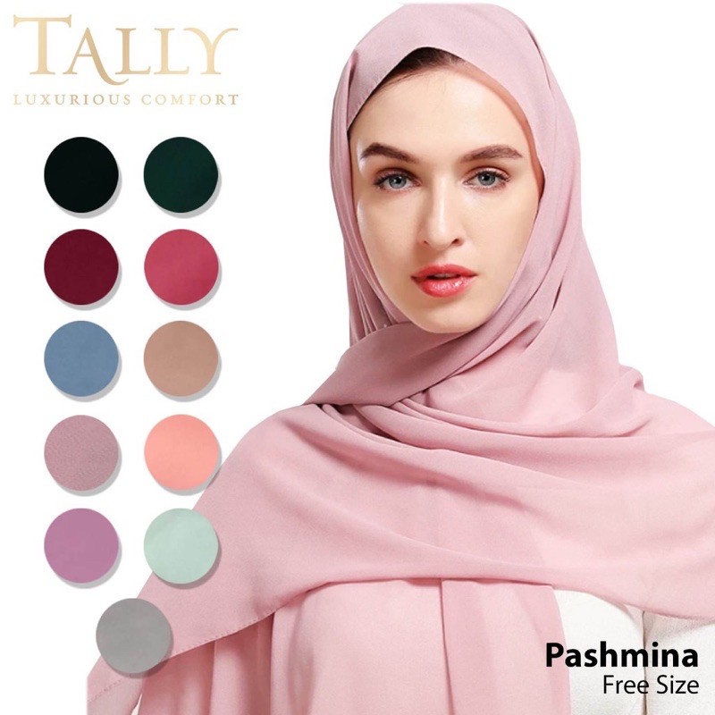 DENLA PASHMINA HIJAB  I BAHAN CERUTY (TIDAK PANAS) | JILBAB BASIC