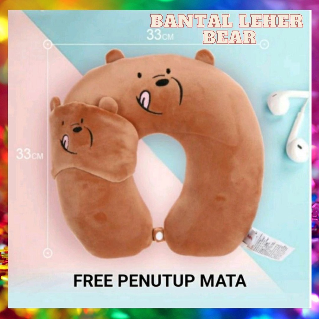 Bantal leher ber sni free penutup mata lucu dan cantik banget