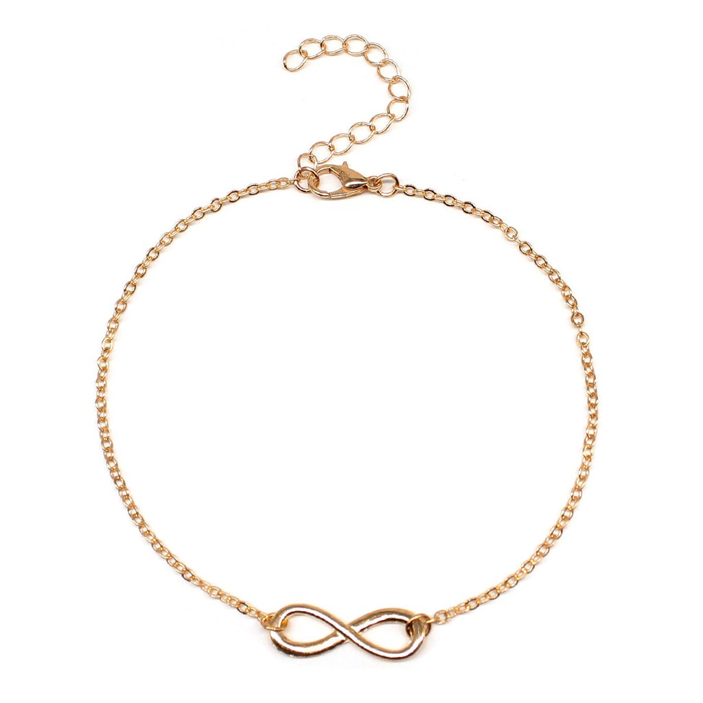 Gelang Bangle Wanita Gaya Korea Fashion Nomor 8 / Gelang Bentuk Simbol Infinity 8 Gaya Korea-Log-53 Gold