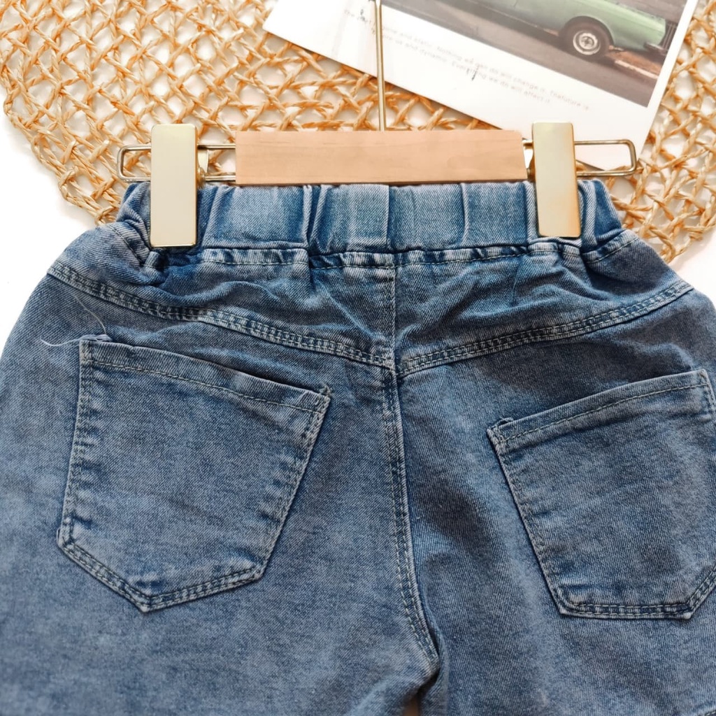 Promo !! Hotpants anak unisex / celana jeans pubg hold gun import ukuran 1bulan-2tahun (biru) / Celana pendek import anak lucu