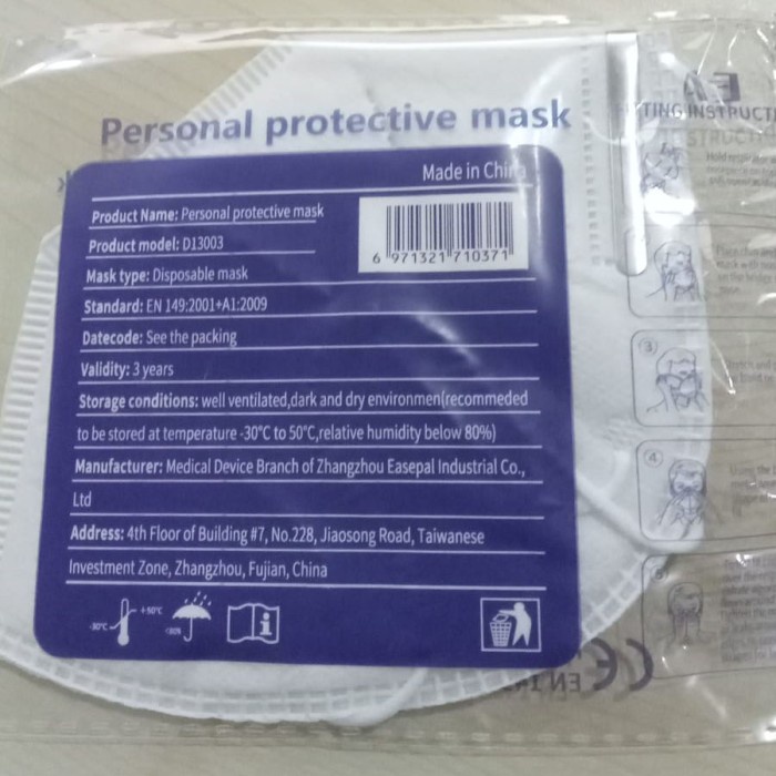 Easewell Masker Protective FFP2 KN95 1 Pcs Original