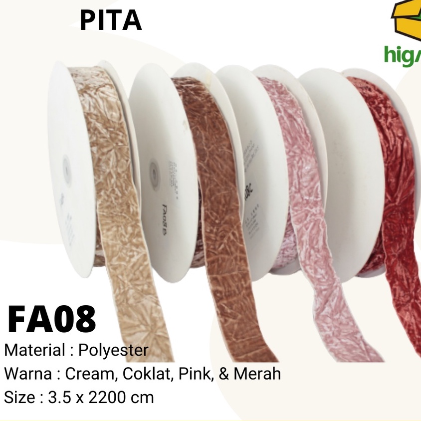 

Pita Balon, Pita Kado, Pita Bunga, Pita Souvenir, Pita Hampers Pita Kado Bludru lebar 3.5cm I FA08