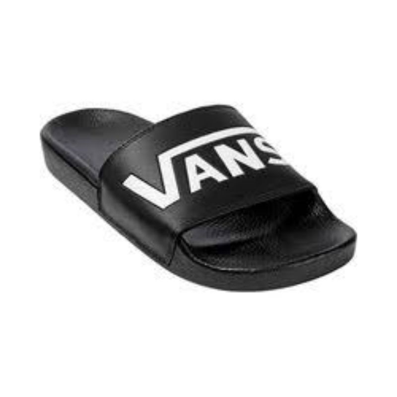 SANDAL PRIA SLIDE KULIT PU WARNA HITAM BRAVELEY