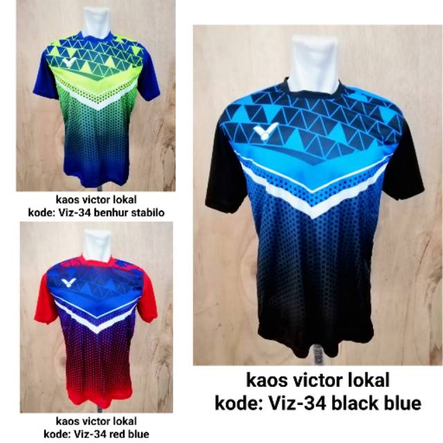 Baju Victor VIZ-34 baju badminton murah kaos badminton victor lokal