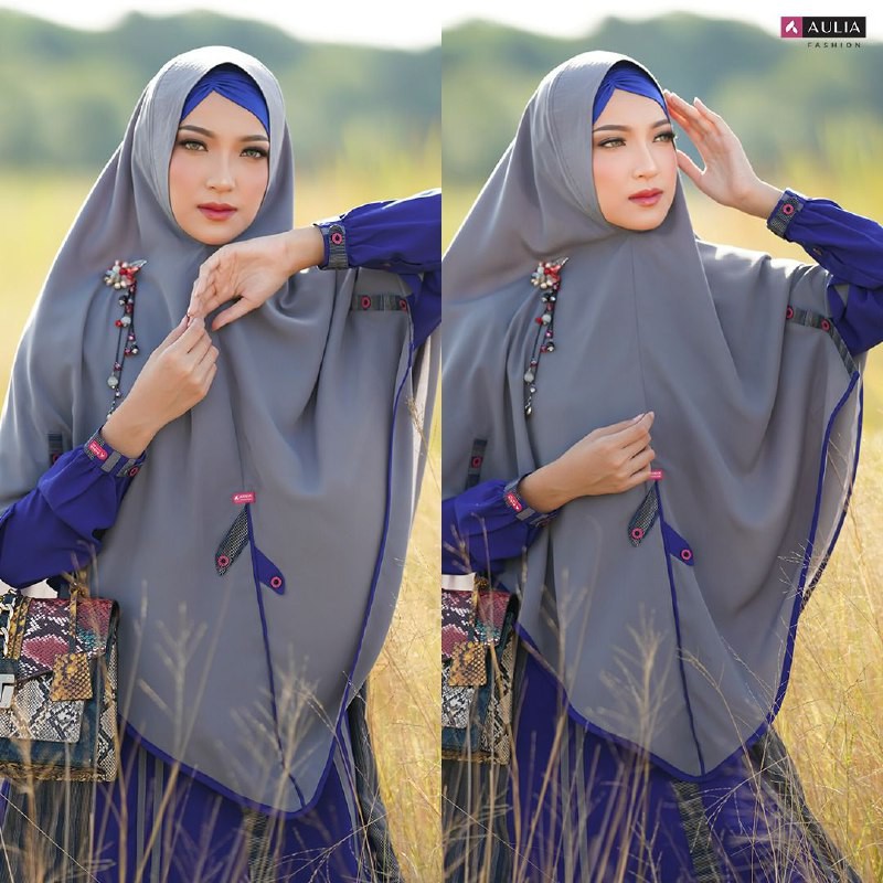 Gamis SULTAN AULIA Set Terbaru Original Set Gamis Syari AULIA FASHION SULTAN 11 Blue Saphire