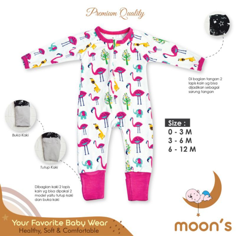 Sleepsuit Moons sleepsuit,Piyama Bayi,Baju Tidur bayi, Baju bayi