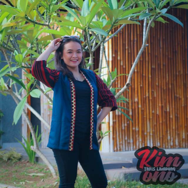 KIMONO OUTER TAPIS LAMPUNG UNISEX NAVY DONGKER