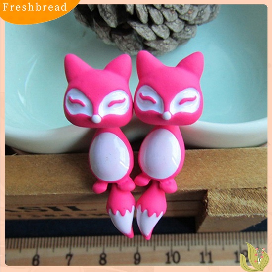 1Pc Anting Tusuk Desain Kartun Rubah 3D Lucu untuk Wanita