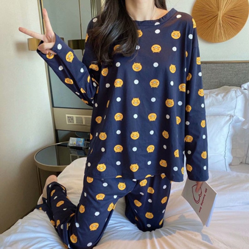 Telly Baju Tidur Wanita Kartun Lengan Panjang || Telly Piyama Wanita Kartun Import Polyster