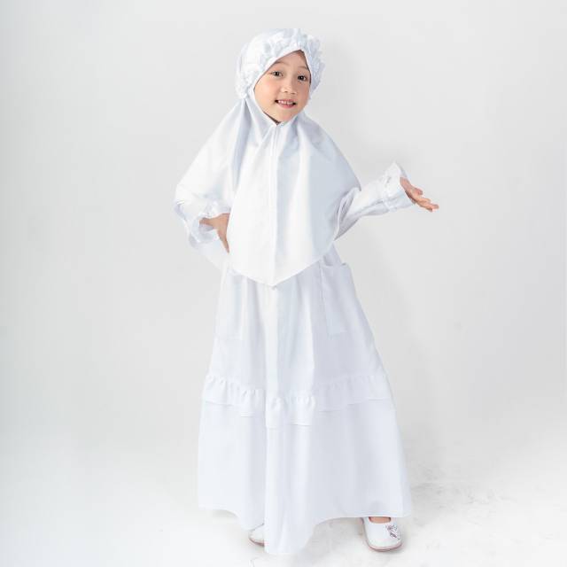 GAMIS PUTIH LABELLA || Gamis Putih Manasik Haji & Umroh Labella