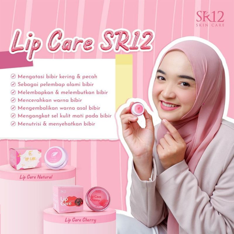 PELEMBAB BIBIR ORGANIK ALAMI SR12 LIPCARE RED CHERRY NATURAL BABY PINK BPOM HERBAL AMAN MENCERAHKAN